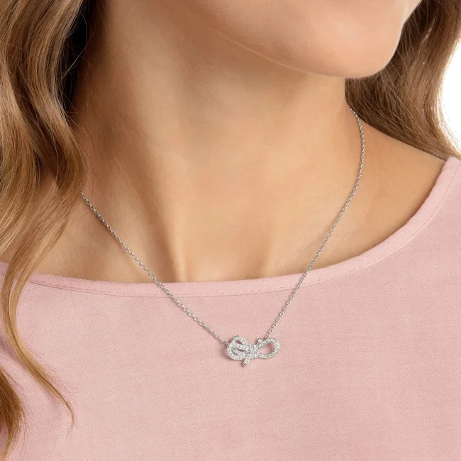 Collier Swarovski Lifelong Bow 5440643 en plaqué rhodium argent pour femme vue 3