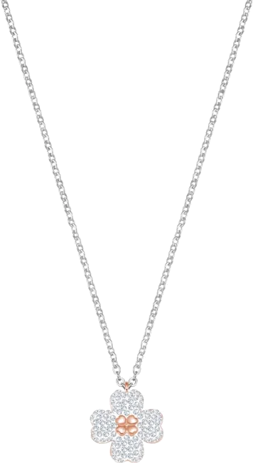 Collier Swarovski Latisha Flower 5368980 en métal plaqué rhodium argent, pendentif floral réversible avec cristaux, pour femme vue 2