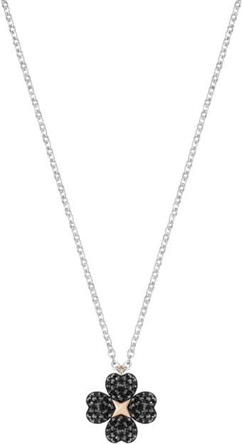 Collier Swarovski Latisha Flower 5368980 en métal plaqué rhodium argent, pendentif floral réversible avec cristaux, pour femme