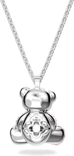 Collier Swarovski Teddy 5599168 en métal plaqué rhodium avec cristaux roses pour femme vue 5
