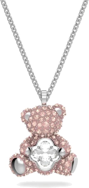 Collier Swarovski Teddy 5599168 en métal plaqué rhodium avec cristaux roses pour femme