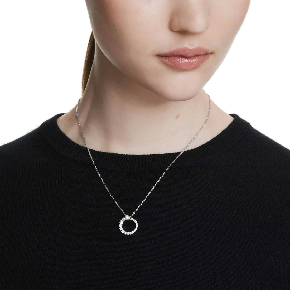 Collier Swarovski Matrix 5688751 en plaqué rhodium avec cristaux blancs pour femme vue 5