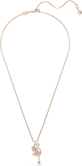 Collier Swarovski Swan 5714903 en plaqué or rose avec cristaux blancs pour femme vue 2