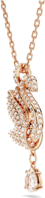 Collier Swarovski Swan 5714903 en plaqué or rose avec cristaux blancs pour femme vue 4