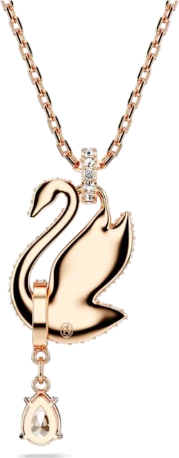 Collier Swarovski Swan 5714903 en plaqué or rose avec cristaux blancs pour femme vue 5