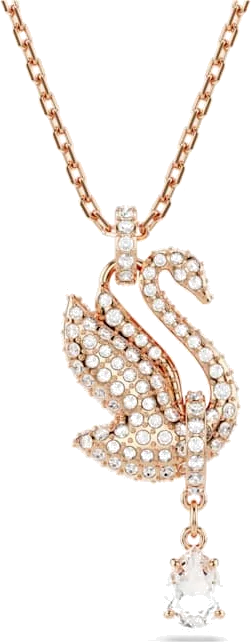 Collier Swarovski Swan 5714903 en plaqué or rose avec cristaux blancs pour femme