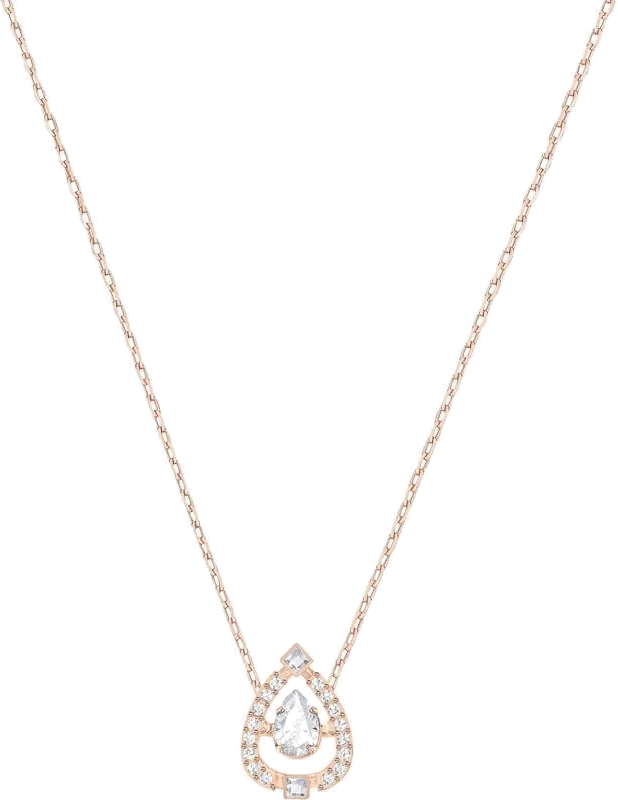 Collier Swarovski Sparkling Dance 5451993 pour Femme, Plaqué Or Rose avec Cristaux Blancs