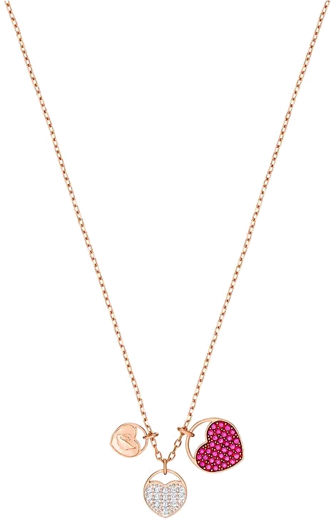 Collier Swarovski Ginger 5472446 en plaqué or rose avec cœurs et cristaux - Pour Femme