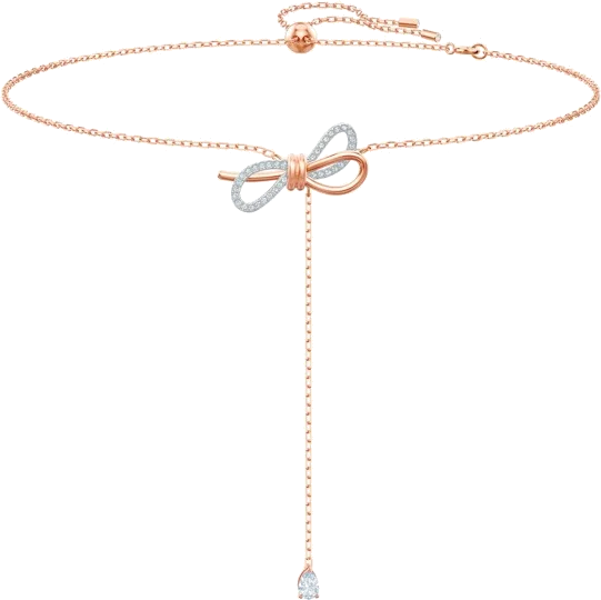 Collier Swarovski Lifelong 5447082 en Y plaqué or rose avec cristaux blancs pour femme
