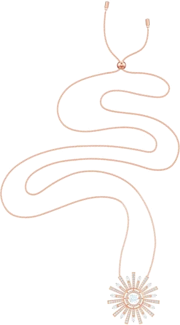 Collier Swarovski Sunshine 5459593 plaqué or rose pour femme, pendentif soleil cristaux vue 2