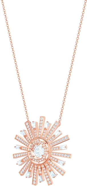 Collier Swarovski Sunshine 5459593 plaqué or rose pour femme, pendentif soleil cristaux vue 3
