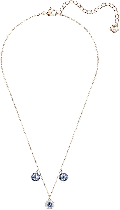 Collier Swarovski Luckily 5429129 en plaqué or rose avec cristaux bleus et blancs pour femme vue 2