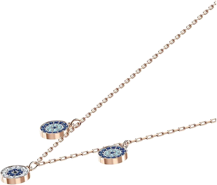 Collier Swarovski Luckily 5429129 en plaqué or rose avec cristaux bleus et blancs pour femme vue 3