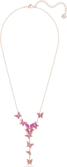 Collier Swarovski Lilia 5636420 en or rose pour femme avec papillons et cristaux vue 2
