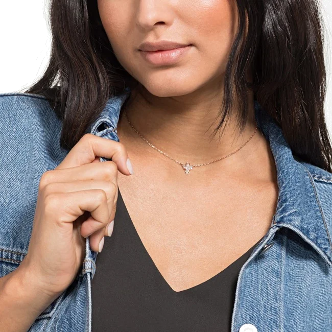 Collier Swarovski Magic Angel 5498966 plaqué or rose avec cristaux blancs pour femme vue 4