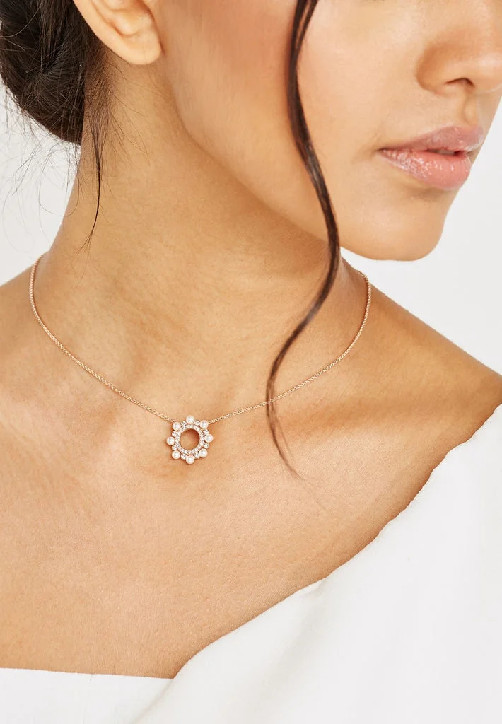 Collier Swarovski Major 5429963 en plaqué or rose avec perles et cristaux blancs pour femme vue 2