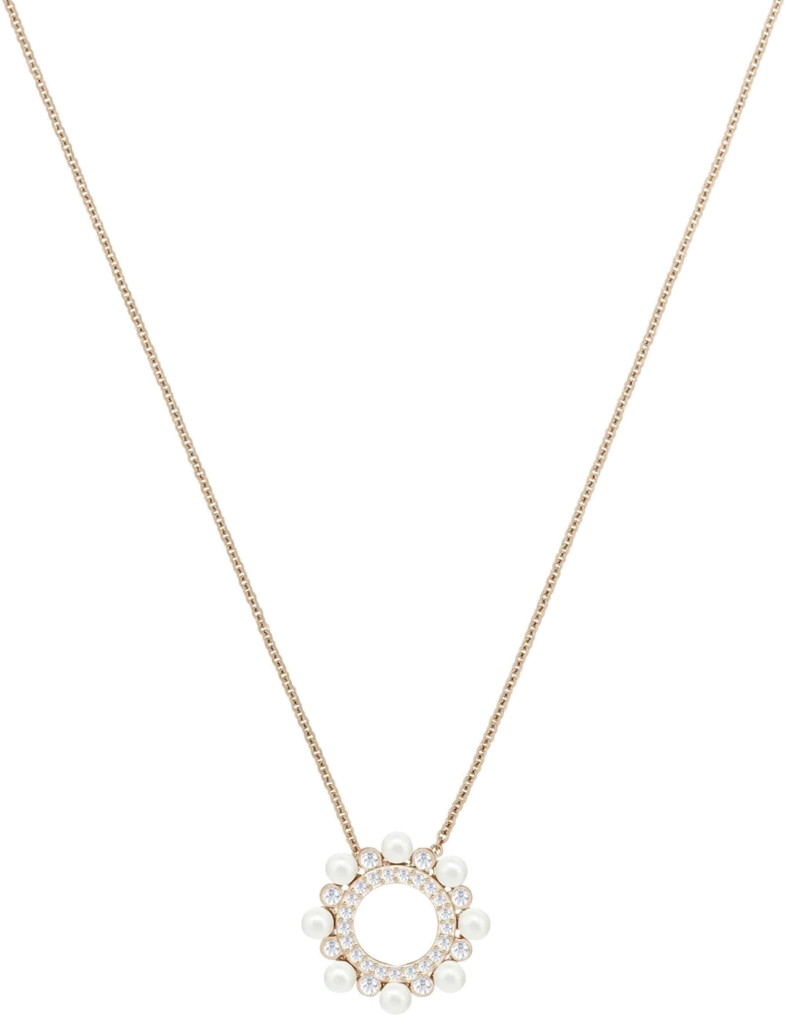 Collier Swarovski Major 5429963 en plaqué or rose avec perles et cristaux blancs pour femme