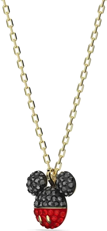 Collier Swarovski Mickey & Minnie 5559176 en plaqué or, cristaux noirs et rouges pour femme vue 2
