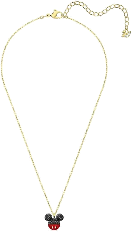 Collier Swarovski Mickey & Minnie 5559176 en plaqué or, cristaux noirs et rouges pour femme vue 3