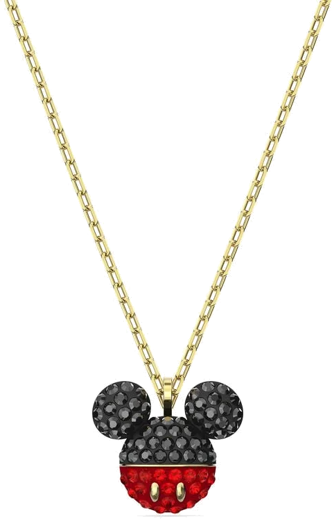 Collier Swarovski Mickey & Minnie 5559176 en plaqué or, cristaux noirs et rouges pour femme