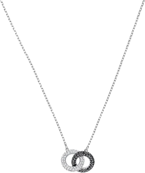 Collier Swarovski 5445706 pour Femme en Argent Rhodié avec Cristaux Blancs et Noirs