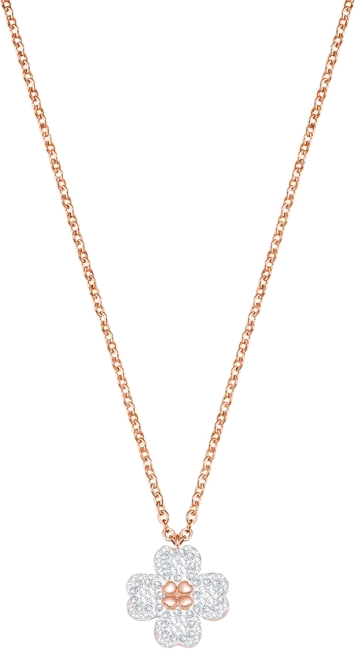 Collier Swarovski Latisha Flower 5420246 plaqué or rose pour femme, pendentif floral réversible vue 3