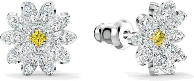 Boucles d'oreilles Swarovski Eternal Flower 5518145 en métal plaqué rhodium argenté avec cristaux pour femme vue 3