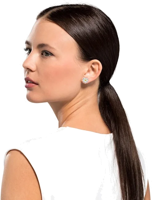 Boucles d'oreilles Swarovski Eternal Flower 5518145 en métal plaqué rhodium argenté avec cristaux pour femme vue 4