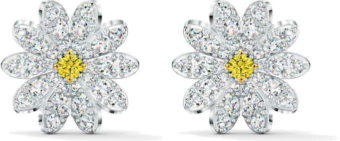 Boucles d'oreilles Swarovski Eternal Flower 5518145 en métal plaqué rhodium argenté avec cristaux pour femme