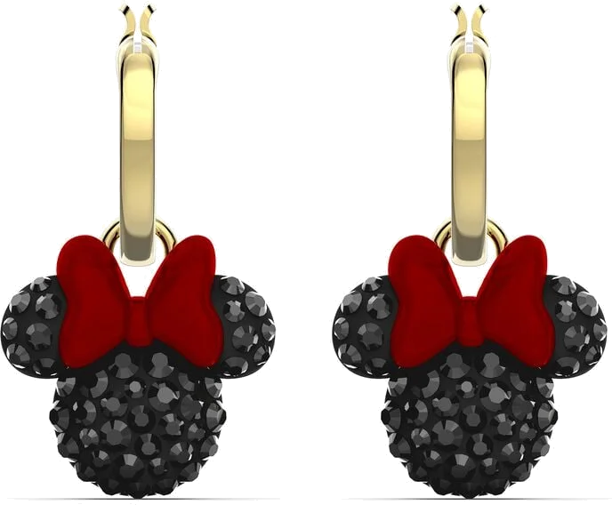 Boucles d'oreilles Swarovski Minnie 5566692 plaqué or noir pour femme