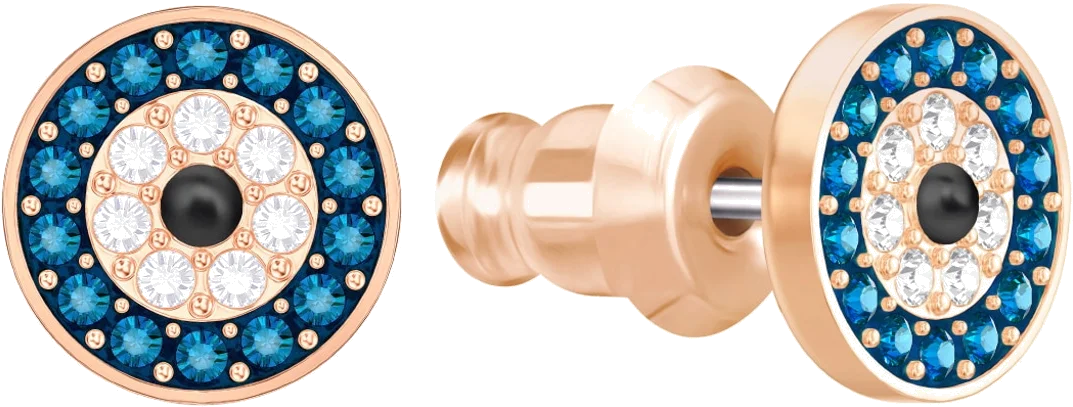 Boucles d'oreilles Swarovski Luckily Evil Eye 5377720 en plaqué or rose avec cristaux multicolores pour femme vue 2