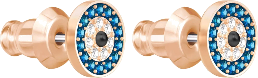 Boucles d'oreilles Swarovski Luckily Evil Eye 5377720 en plaqué or rose avec cristaux multicolores pour femme vue 3