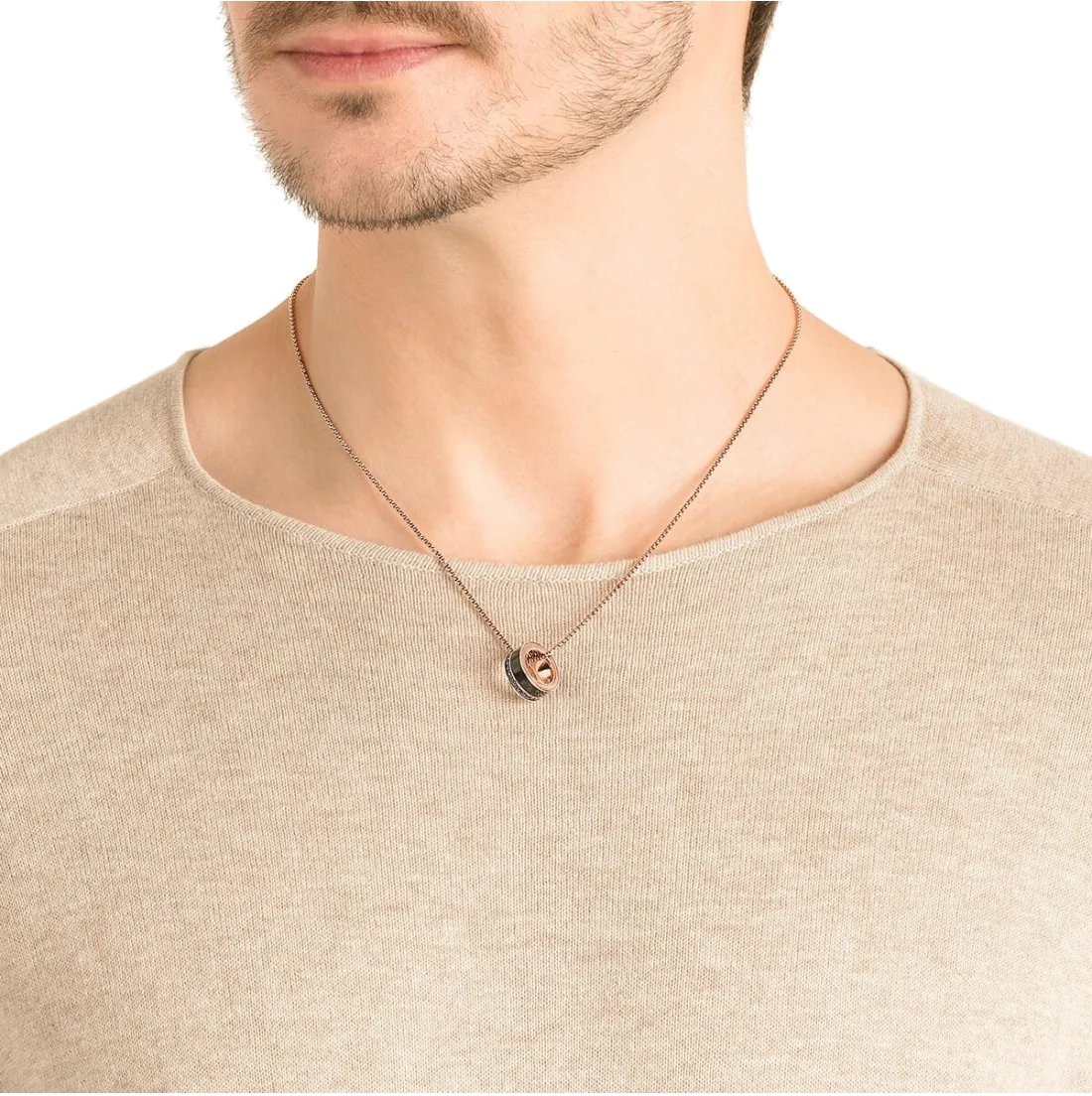 Collier Swarovski Alto 5427127 pour Homme en plaqué or rose avec pendentif effet carbone vue 3