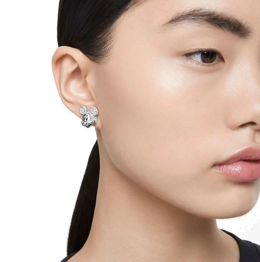 Boucles d'oreilles Swarovski Disney Mickey Mouse 5668781 en plaqué rhodium et cristaux blancs pour femme vue 5