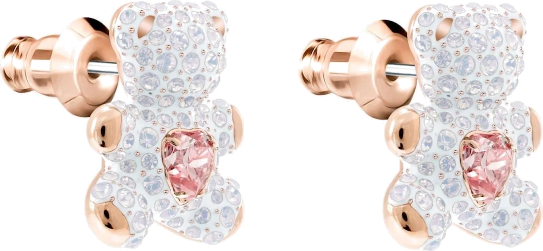 Boucles d'oreilles Swarovski Teddy 5447445 en plaqué or rose et cristaux pour femme vue 2