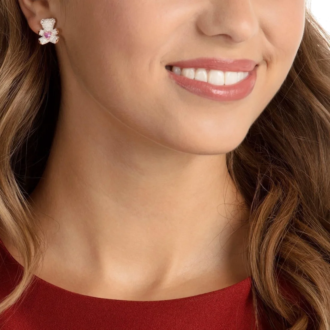 Boucles d'oreilles Swarovski Teddy 5447445 en plaqué or rose et cristaux pour femme vue 3