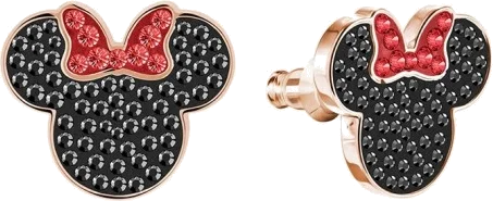 Boucles d'oreilles Swarovski 5446390 plaqué or rose cristaux noirs et rouges Mickey & Minnie pour femme vue 2