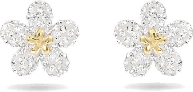 Boucles d'oreilles Swarovski Tough Flower 5136838 en plaqué rhodium et cristaux blancs pour femme