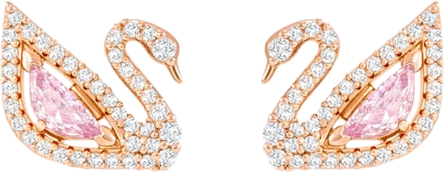 Boucles d'oreilles Swarovski Swan Drop 5469990 en plaqué or rose pour femme vue 4