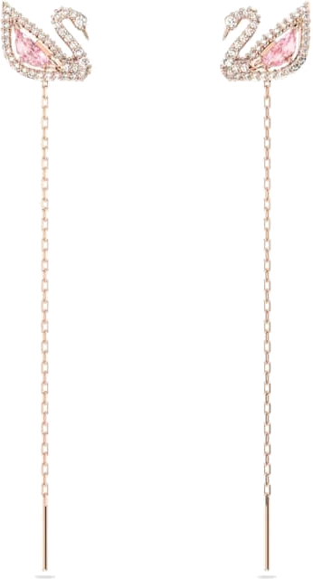 Boucles d'oreilles Swarovski Swan Drop 5469990 en plaqué or rose pour femme