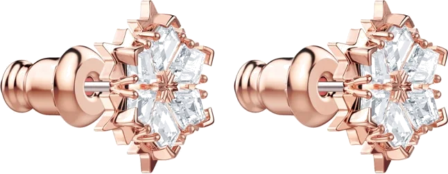 Boucles d'oreilles Swarovski Magic 5428429 en plaqué or rose, motif flocon de neige vue 3