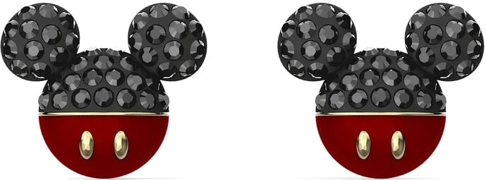 Boucles d'oreilles Swarovski 5566691 plaqué or cristaux noirs Mickey & Minnie pour femme