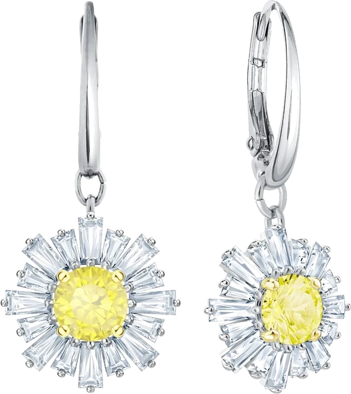 Boucles d'oreilles Swarovski Sunshine 5479914 en plaqué rhodium argenté pour femme vue 2