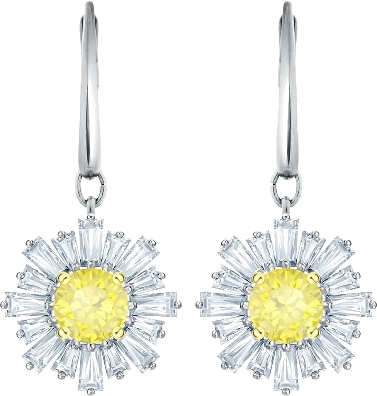 Boucles d'oreilles Swarovski Sunshine 5479914 en plaqué rhodium argenté pour femme