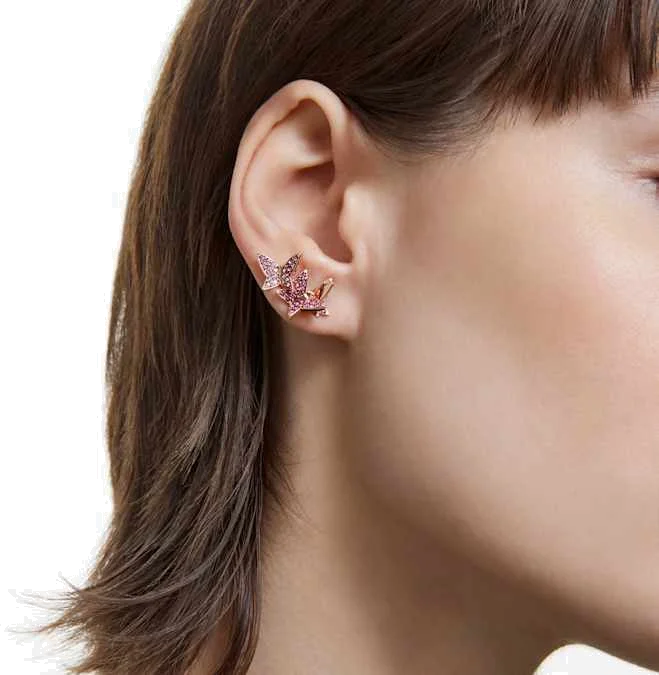 Boucles d'oreilles Swarovski Lilia 5636428 pour femme, plaqué or rose avec papillons et cristaux vue 3