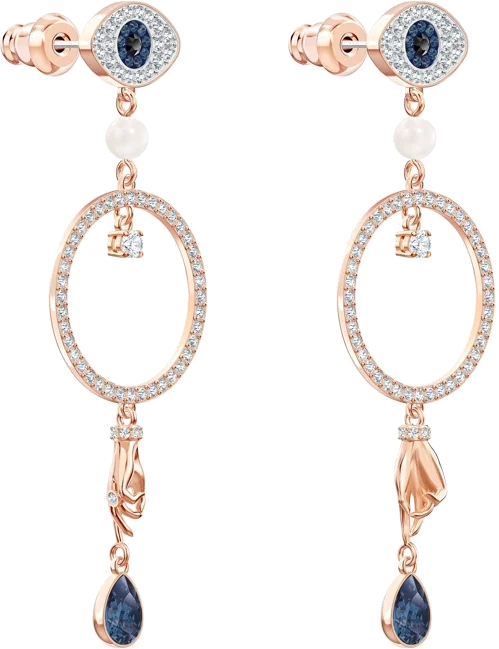 Boucles d'oreilles Swarovski 5500642 Symbolic Evil Eye en plaqué or rose pour femme vue 2