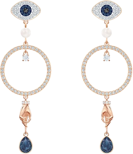 Boucles d'oreilles Swarovski 5500642 Symbolic Evil Eye en plaqué or rose pour femme