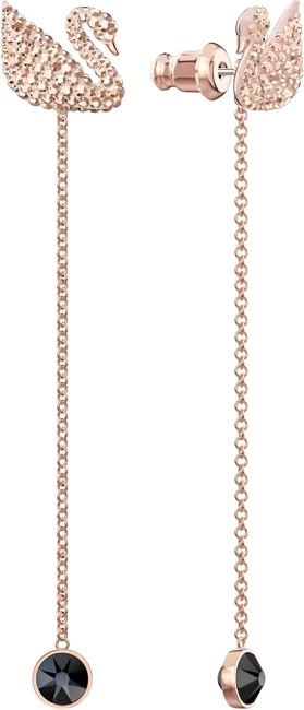 Boucles d'oreilles Swarovski Iconic Swan 5373164 en plaqué or rose pour femme vue 2