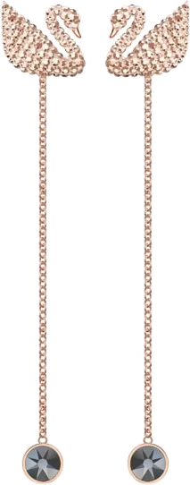 Boucles d'oreilles Swarovski Iconic Swan 5373164 en plaqué or rose pour femme