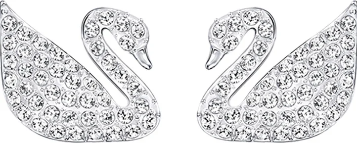 Boucles d'oreilles Swarovski Swan Lake 5177581 en métal plaqué rhodium avec cristaux blancs pour femme